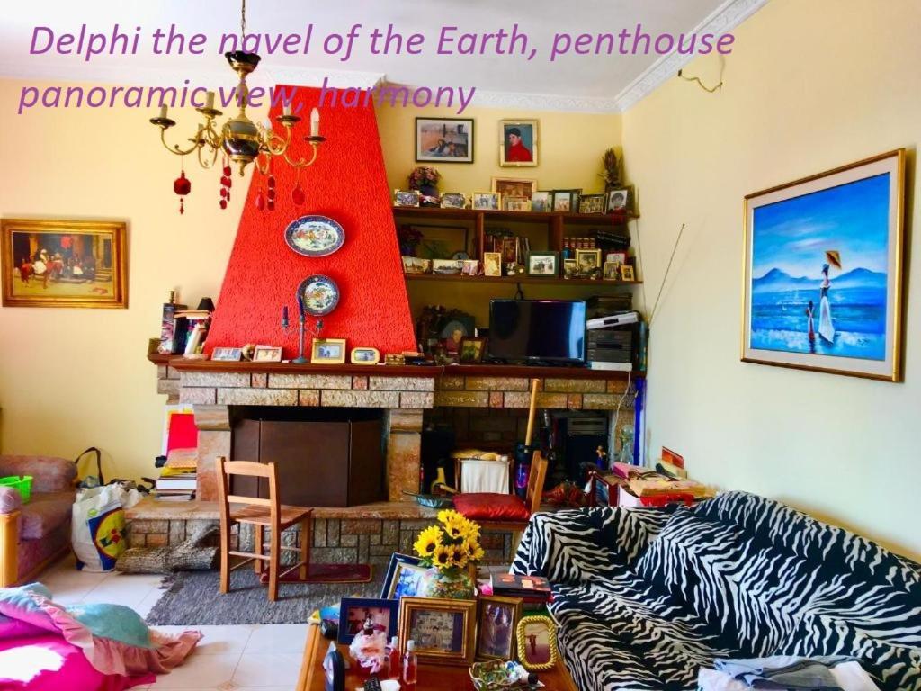 Delphi Celebrity V I P The Navel Of The Earth, Center-Delphi-Penthouse Galaxy&Sky Panoramic View, Harmony&Yoga Lejlighed Eksteriør billede