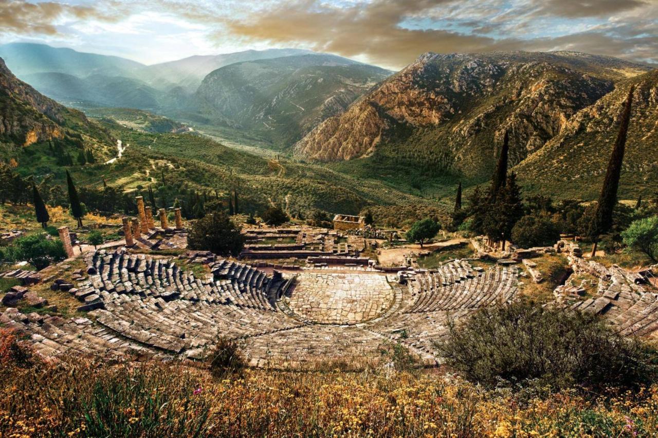 Delphi Celebrity V I P The Navel Of The Earth, Center-Delphi-Penthouse Galaxy&Sky Panoramic View, Harmony&Yoga Lejlighed Eksteriør billede