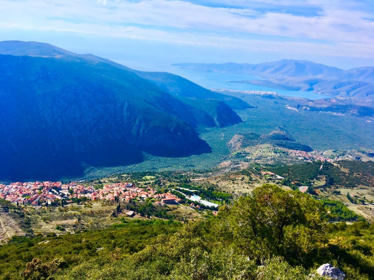 Delphi Celebrity V I P The Navel Of The Earth, Center-Delphi-Penthouse Galaxy&Sky Panoramic View, Harmony&Yoga Lejlighed Eksteriør billede